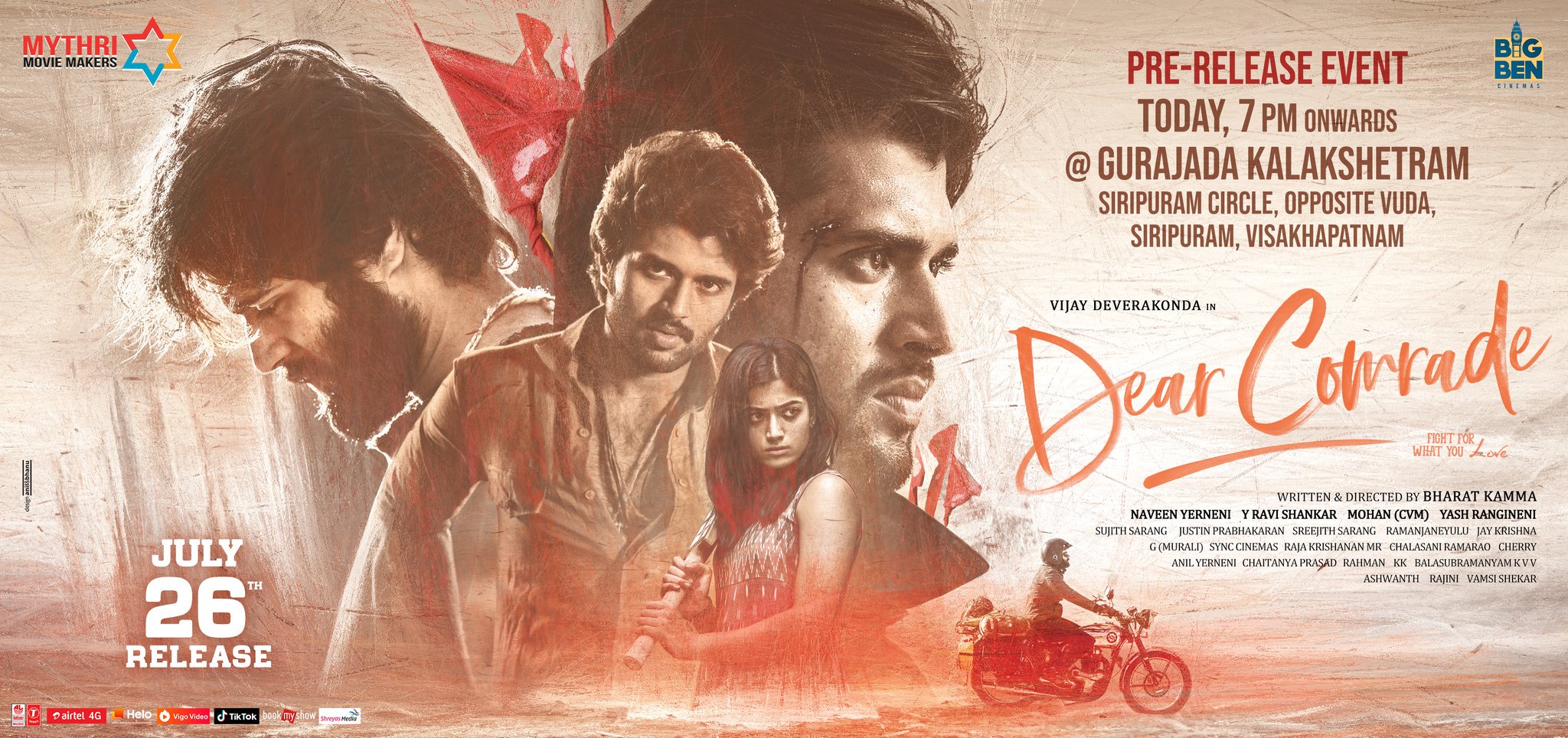 Mythri Movie Makers Dearcomrade Pre Release Event Today From 7 Pm Releasing 1 Full Video Song And 3 Promo Songs Dearcomradeonjuly26th T Co Kzwmcfcs46 Mythri Movie Makers Dearcomrade Pre Release Event Today From 7 Pm Releasing 1 Full Video Song And 3 Promo Songs Dearcomradeonjuly26th T Co Kzwmcfcs46