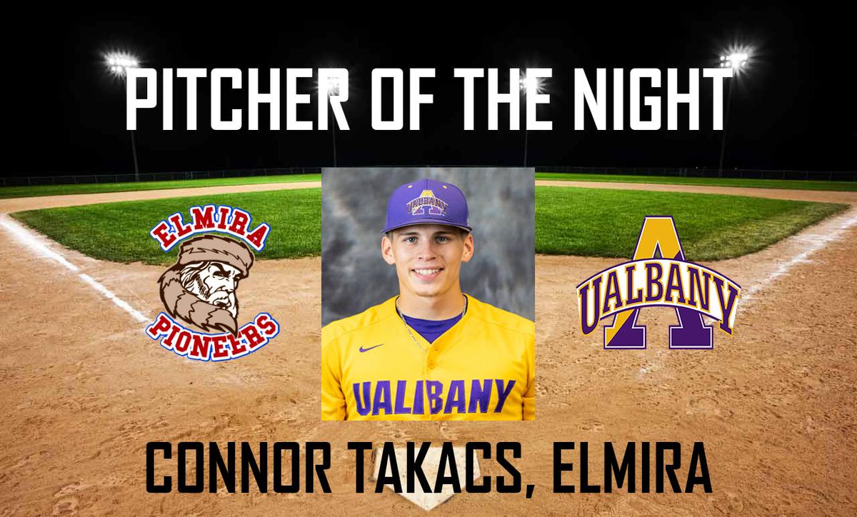 For the second time in four nights, the PGCBL Pitcher of the Night is <a href="/PioneersPGCBL/">Elmira Pioneers</a>'s <a href="/ConnorTakacs/">Connor Takacs</a> of <a href="/UAlbanyBaseball/">UAlbany Baseball</a>! Takacs worked four scoreless innings in extras to vault Elmira into playoff position!