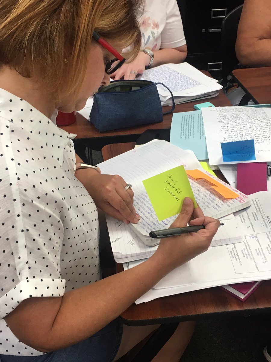 burkelf's tweet photo. Springdale, Arkansas middle school team is on 🔥 with revision wrk! Meaningful. Messy. Magical. 💫 #springdalewrites2019 #TCRWP https://t.co/UcjD2ZRGyw