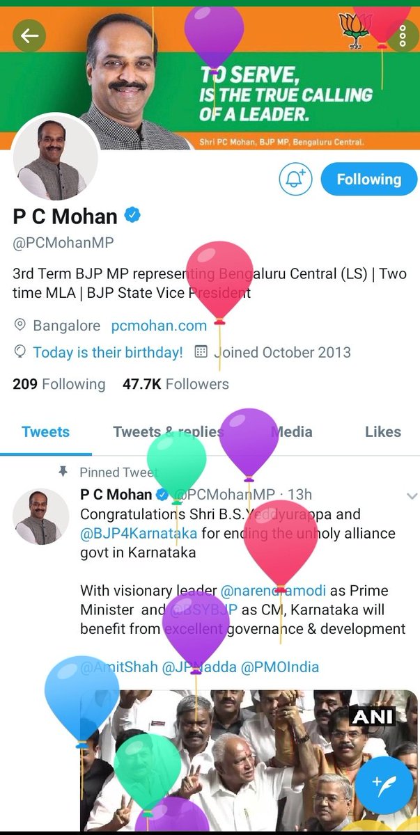 Megharaja27's tweet image. ರಾಜ್ಯ ಬಿಜೆಪಿ ಉಪಾಧ್ಯಕ್ಷರು ಬೆಂಗಳೂರು ಕೇಂದ್ರ ಸಂಸದರು ಶ್ರೀ @PCMohanMP ji ರವರಿಗೆ ಹುಟ್ಟು ಹಬ್ಬದ ಶುಭಾಶಯಗಳು 💐  ಗುರುರಾಯರು ನಿಮ್ಮಗೆ ಆರೋಗ್ಯ ಆಯಸ್ಸು ಮತ್ತು ಇನ್ನೂ ಹೆಚ್ಚಿನ ಜನ ಸೇವೆ ಮಾಡಲು ಶಕ್ತಿ ನೀಡಲಿ ಎಂದು ಪ್ರಾರ್ಥಿಸುವೆ.
#HappyBirthdayPCMohan @Jaggesh2