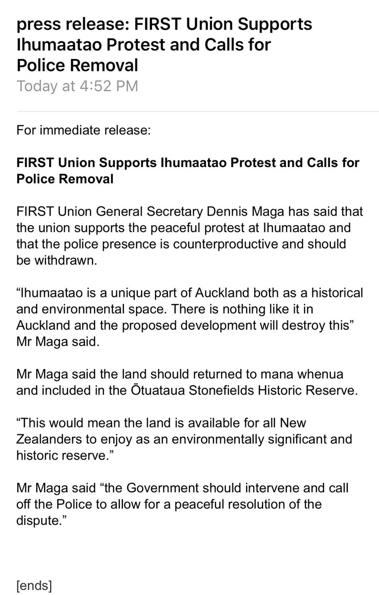 Sam Huggard (@samhuggard) on Twitter photo The predecessor unions that make up today’s @FIRST_Union (NDU) stood with Ngāti Whatua at Bastion Point. They do so today with <a href="/protectihumatao/">Protect Ihumātao</a>. The predecessor unions that make up today’s @FIRST_Union (NDU) stood with Ngāti Whatua at Bastion Point. They do so today with <a href="/protectihumatao/">Protect Ihumātao</a>.