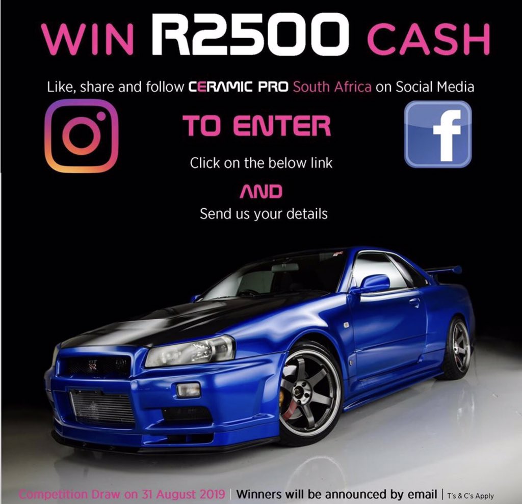 It's competition time!!!

Follow the easy steps on the advert, and when you are done, click the link below to send us your details and you could win a whopping R2500.00

bit.ly/CeramicProSA