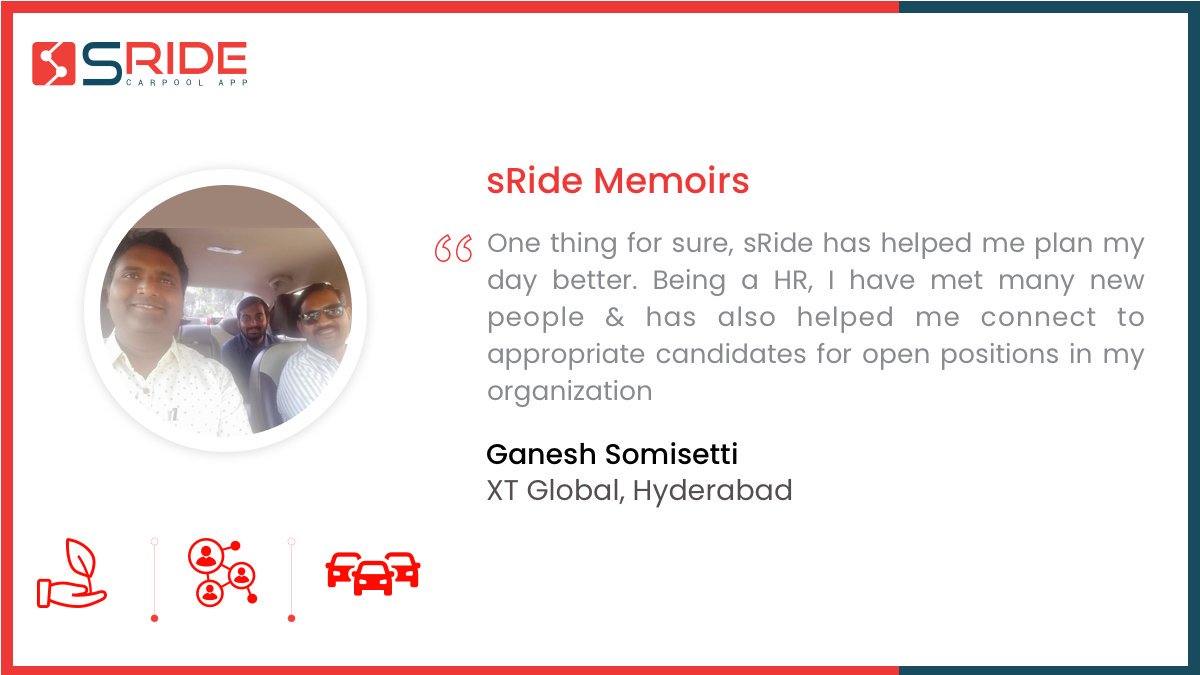 SRidesocial's tweet image. Check out the story of Ganesh, who shares his views on how #networking while commuting can be a game changer for most of us.

sride.co/sride-connecti…

#carpooling #bikepool #connections #ProfessionalNetwork #HR #hiring #SocialNetwork 

@LakshnaChadhaJh @chadhanitin @amitpagrawal