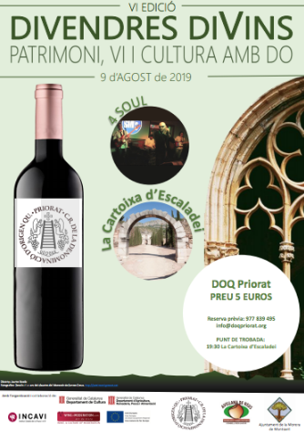 doqpriorat's tweet photo. 🍷 El próximo viernes 9 de agosto te invitamos a un nuevo "Divendres Divins", que celebraremos con 4 Soul y los vinos de la DOQ Priorat.
Reserva tu plaza en el ☎ 977839495
🎟 5€
#DOQPriorat #WineLower #winemaker https://t.co/lKThgZL01Y