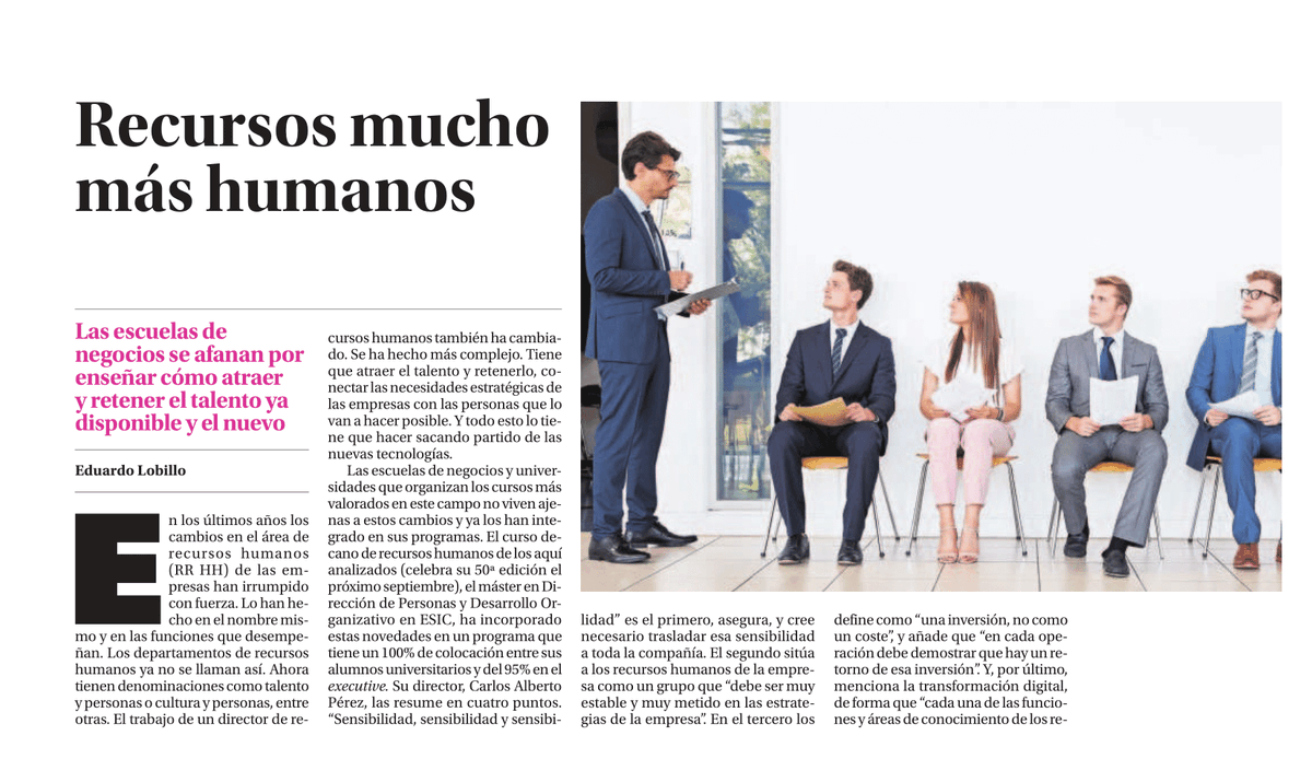 AdevintaSpain's tweet photo. "Las personas son la parte más importante para las empresas" asegura Susana Vicente Granada, directora de formación y desarrollo de talento en Adevinta en España. No te pierdas este artículo de @el_pais titulado "Los Recursos realmente humanos" 👏 https://t.co/2izea3D9fc