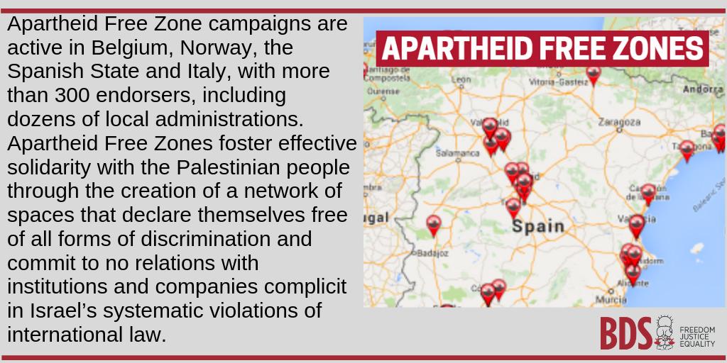 In Italy, more than 100 associations, trade unions, movements, artisans, businesses and cultural, recreational and sports centers declared themselves zones free of Israeli Apartheid in June.

Learn about #ApartheidFreeZones in Italy and other EU countries: bit.ly/2KvJK90