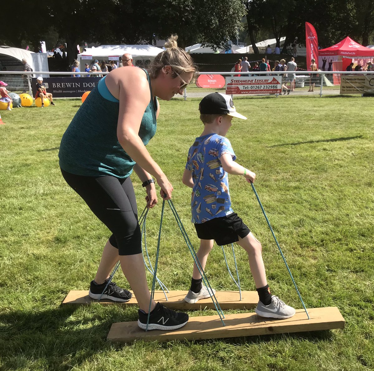 worldaltgames's tweet photo. Day three of the fantastic #RoyalWelshShow in #Builth. The #WorldAlternativeGames team are situated in the #SportsVillage. If you’re coming along, do come and join in the fun of our activities at 1030, 1230, 1545: spacehoppers, plank racing, horseshoe throwing. Fun for ALL ages! https://t.co/jJFRs0jHMV