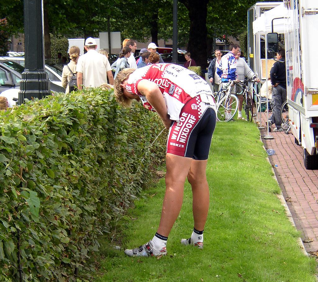 pissing teen man Sometimes it's easy enough when you have a cycling  suit that is a two piece, and so like any other man, they can just pull  their member out over