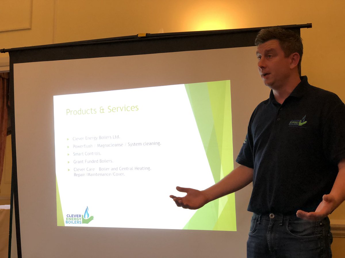 BusConnBrad's tweet photo. Thanks to Nick @cleverboilers for his presentation this morning. If anyone is looking to replace or repair a boiler give Nick a call on 0330 055 2210. Funding is available. #networking #bradford https://t.co/y0NInUMnaC