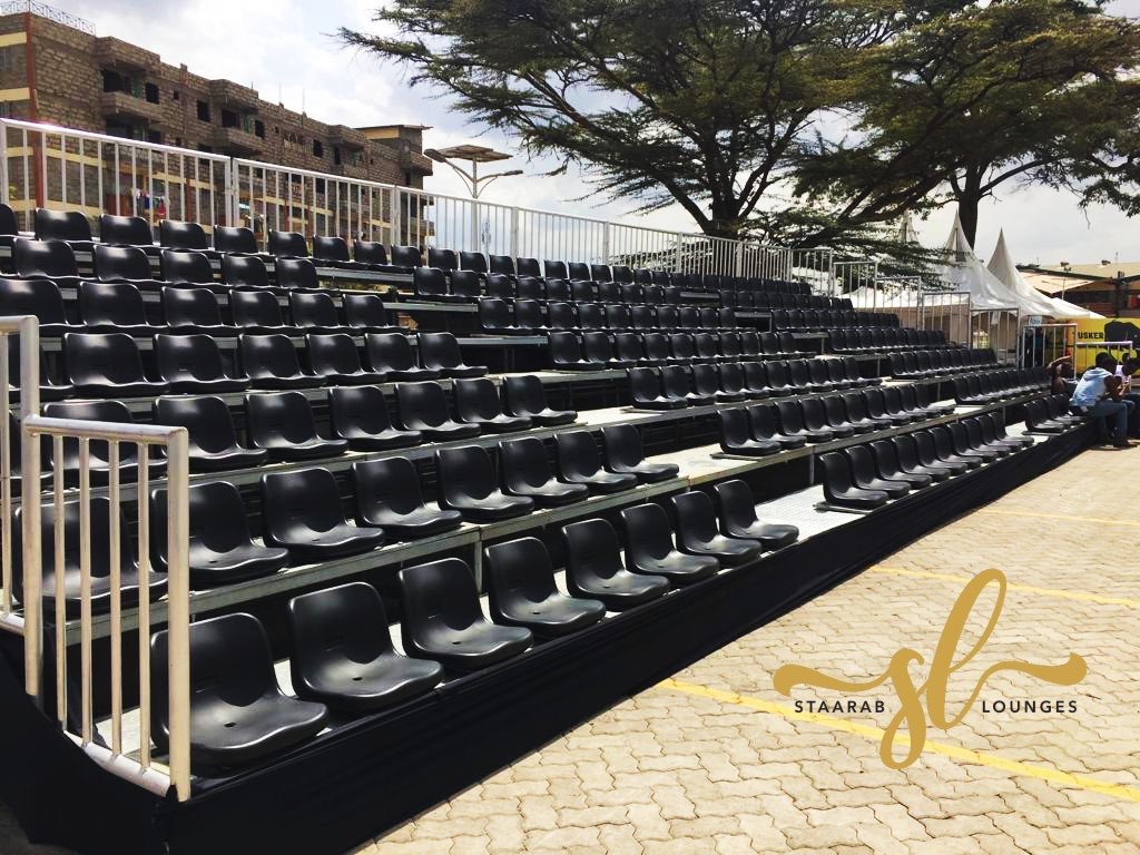 Hello #Kenyanevent organizers🖐, we know the pain that comes with seating guests in large scale events. 
Check out our portable bleachers for hire for concerts, soccer tourneys, golf events, holiday celebrations etc. 
📞 0790486274 for more info.
---
#EventsKenya #EventFurniture