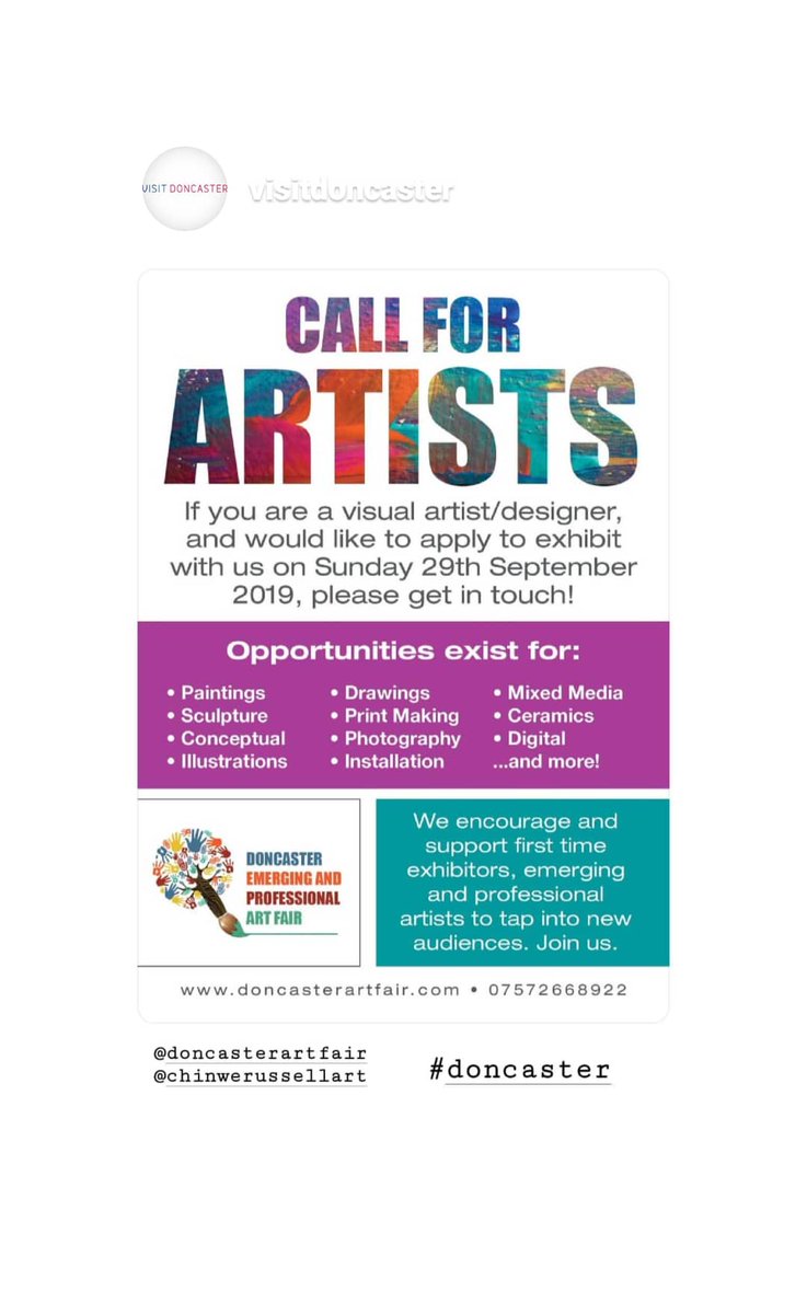 Applications now open for the 5th edition on doncasterartfair.com
#oilpainting #artist #CallForEntries <a href="/OpenExhibitions/">Open Exhibitions</a> <a href="/openexhibits/">Open Exhibits</a>
<a href="/mylincolnlive/">Lincoln live</a> @K_Staniforth1 <a href="/CommunitiesNor1/">Your Life Doncaster - North Area</a> <a href="/HandMadeDonny/">Handmade Doncaster</a> <a href="/DoncasterWorks/">Doncaster Works</a>
<a href="/Doncaster_Mkts/">Doncaster Markets</a>
Tell everyone.