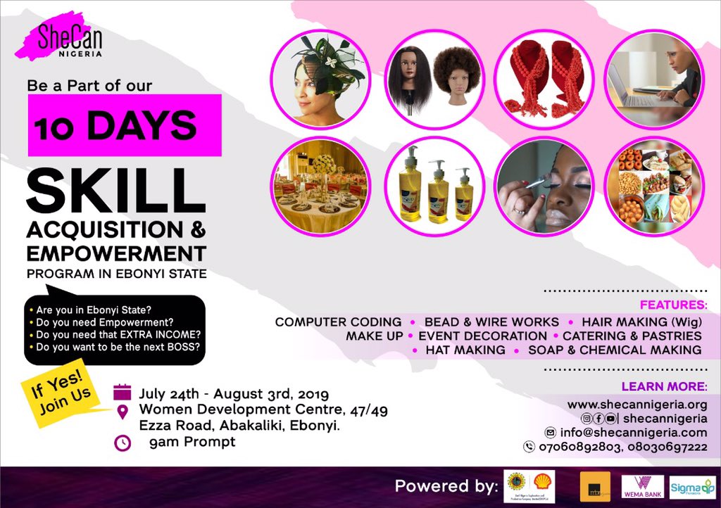 shecannigeria's tweet image. SheCan Nigeria empowers over 3000 women and men in Ebonyi State. Thanks to our Lead partner NNPC/SNEPCO and Wema Bank for believing in us to always deliver excellently.  @shell_nigeria @wemabank #shecannigeria #shecandomore #shecan #shecanskillacquisition #shell #nnpc #wema