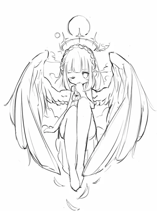 良い塗り方を模索するために下書き2枚描いたけど
どういう手順で塗ろうか迷っている 