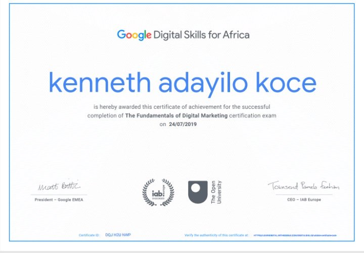 KennethKoce's tweet photo. Thank you google digital skills for africa
#googledigitalskillsforafrica
#googleClassroom 
#GoogleEDU 
#GoogleforNigeria 
#googleformx https://t.co/e4fLV1wOyo