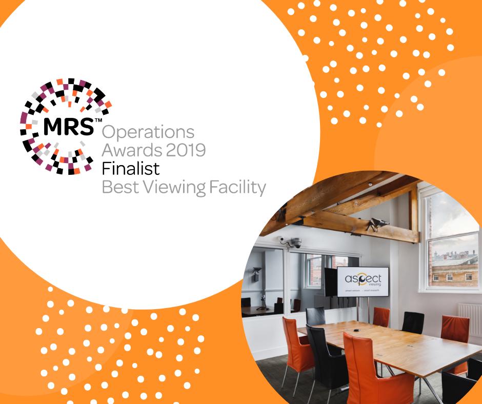 AspectViewing's tweet image. Team Aspect are over the moon to be finalists in the Best Viewing Facility category. The MRS Operations Awards are the only awards in our industry which celebrates our sector so we’re thrilled to be named with so many other great finalists. Congrats to all our fellow nominees!