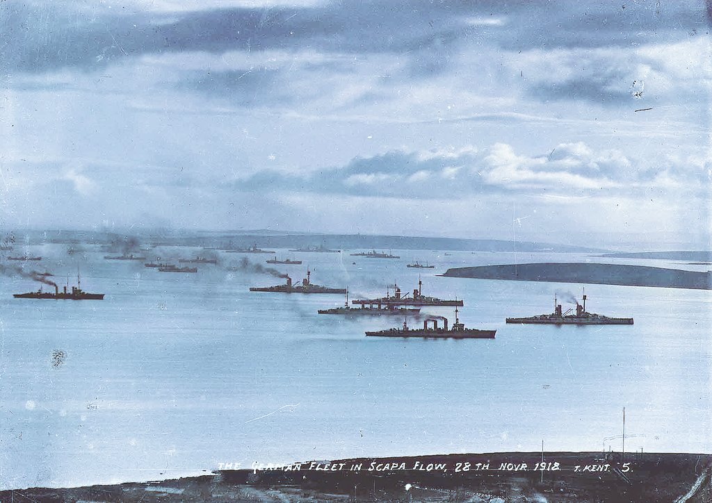 100 years ago in June 1919 the German High Seas Fleet was scuttled in Scapa Flow,  #Orkney. Many of the 52 ships that sank were salvaged for scrap during the 20s and 30s and the steel they contained became particularly valuable after 16th July 1945 for a very specific reason.