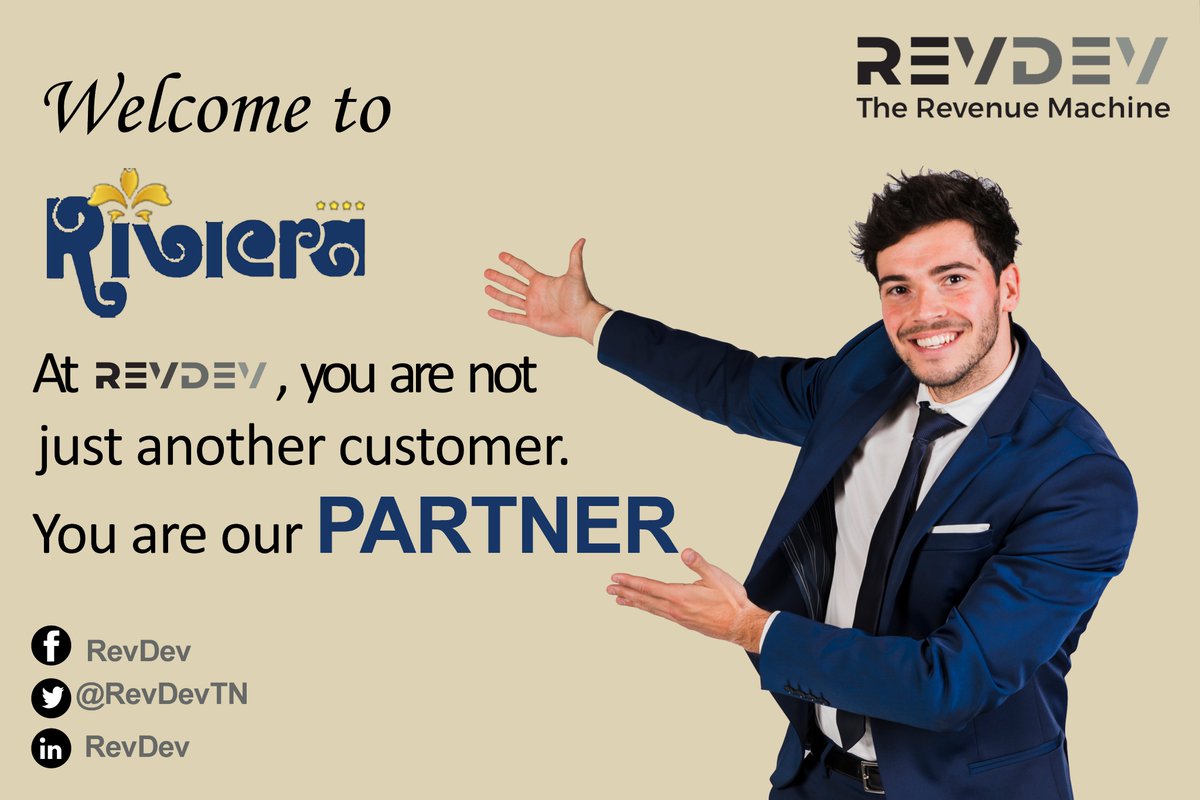 RevDevTN's tweet image. Welcome to &quot;Riviera Hotel&quot;.
RevDev, votre partenaire stratégique en marketing digital. ® Taking your #Hotel&apos;s #Revenue to the next level ©
Go Pro, Engage #RevDev