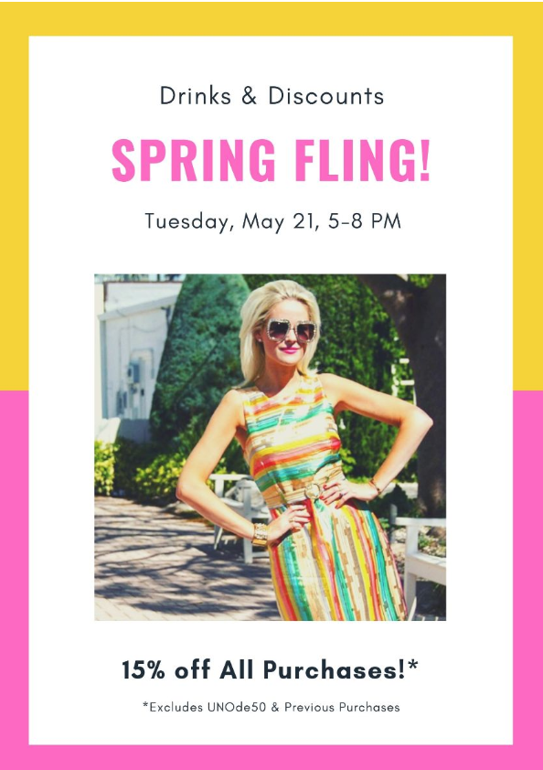 Fabtique_Style's tweet photo. Spring Fling Starts Today! Drinks and 15% OFF! 🌿🌺 - https://t.co/C4Ei5M5Zzt https://t.co/a0WlI7CAik