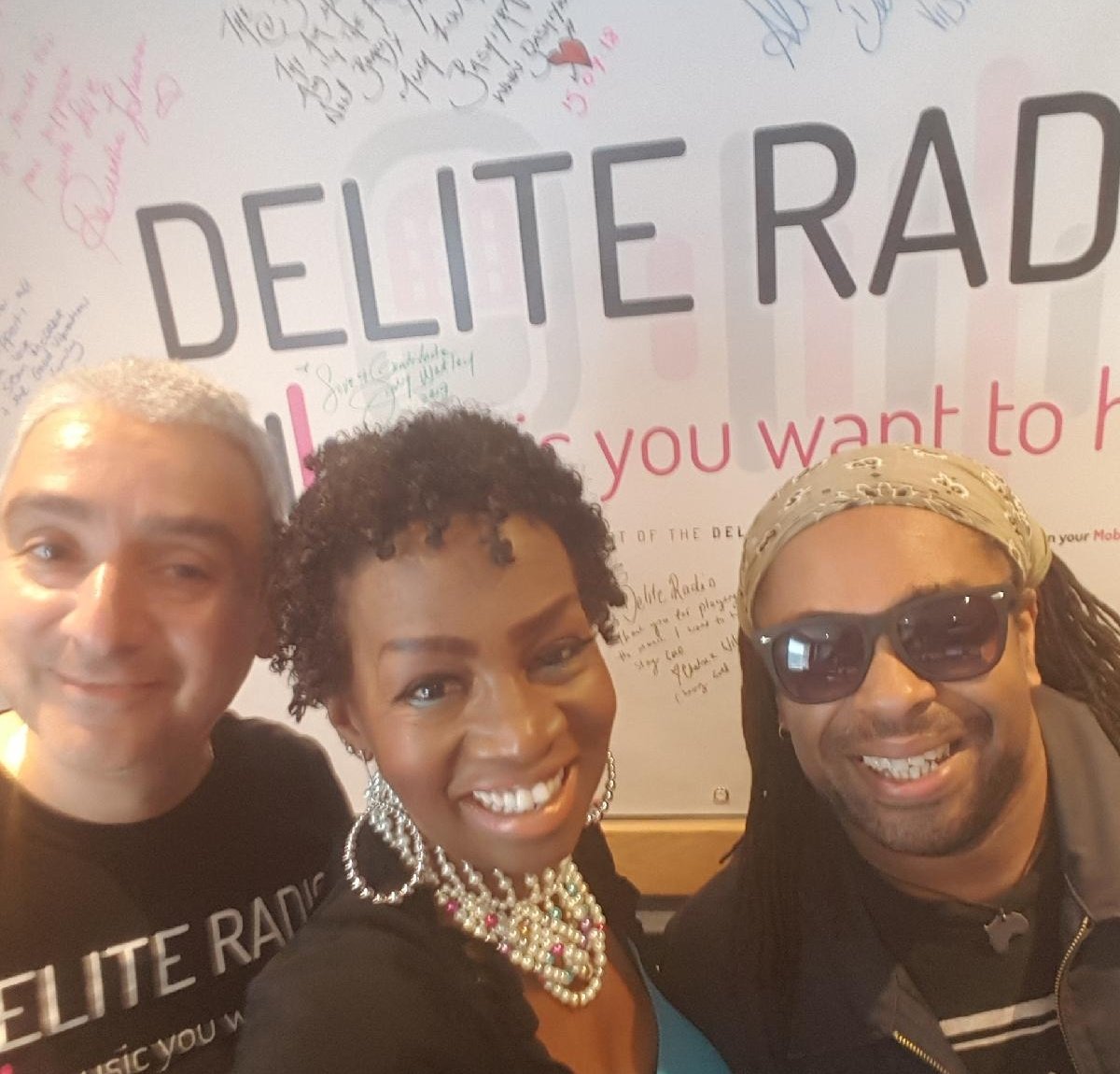 CheriMaree's tweet photo. Finally met my "hitmaker" partner Ernie McKone, CEO of @boogiebackrec right at @deliteradio with CEO Tony Jay! It doesn't get any sweeter than THIS!!
#GodsGrace
#ShareYourGifts
#CelebrateYourBlessings
#ItsAllBigStuff
#LiveLove
#LiveBig
#GRATEFUL
#CheriMareeTheLoveGoddess https://t.co/w1Q7gm5TtN