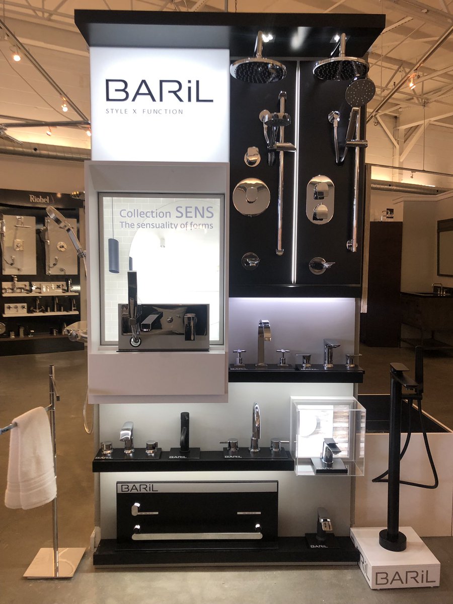 AlphaSalesCo's tweet image. Baril Design is making a slash in the designer faucet world! Our latest displays at AFNY’s Hicksville NY showroom on Long Island!