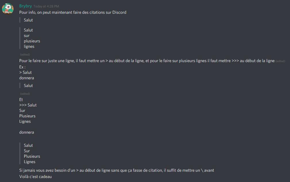Brybry Discord Permet Desormais De Faire Des Citations Petit Tuto Cadeau De Ma Part