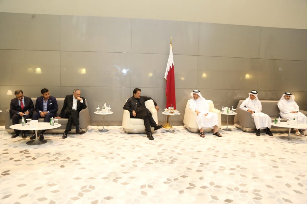 PTIofficial's tweet photo. Prime Minister @ImranKhanPTI has reached Doha, Qatar. Imran Khan was received by Prime Minister of Qatar Sheikh Abdullah Bin Nasar Bin Khalifa Al-Sani at the Qatar Airport. Prime Minister Imran Khan will be leaving for Pakistan shortly.

#WelcomeHomePMIK https://t.co/IQWzaTAUGO