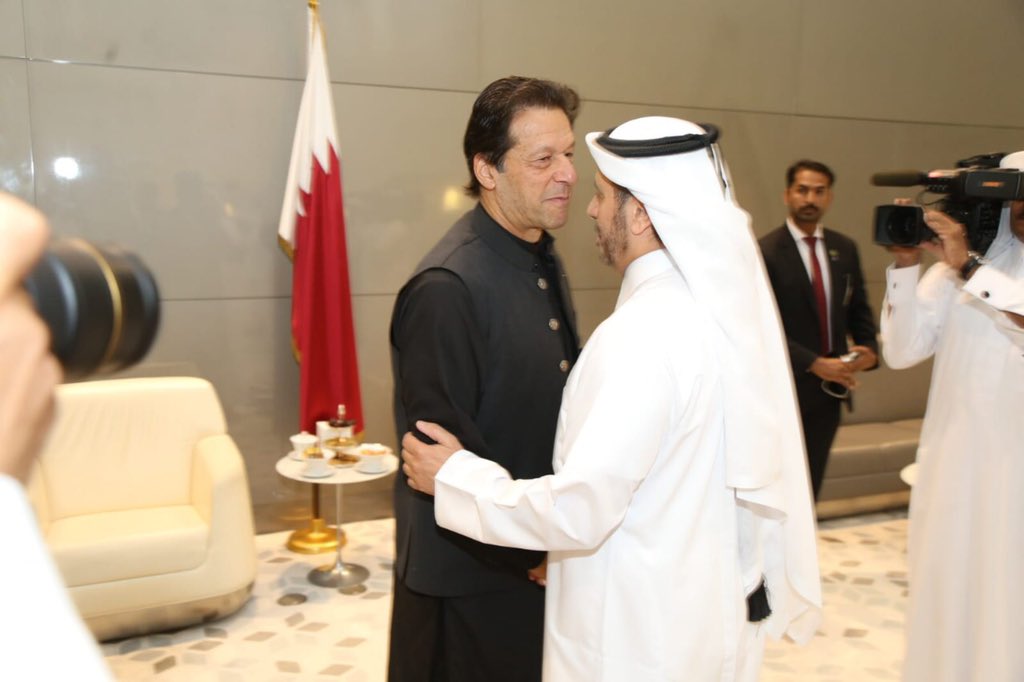 PTIofficial's tweet photo. Prime Minister @ImranKhanPTI has reached Doha, Qatar. Imran Khan was received by Prime Minister of Qatar Sheikh Abdullah Bin Nasar Bin Khalifa Al-Sani at the Qatar Airport. Prime Minister Imran Khan will be leaving for Pakistan shortly.

#WelcomeHomePMIK https://t.co/IQWzaTAUGO