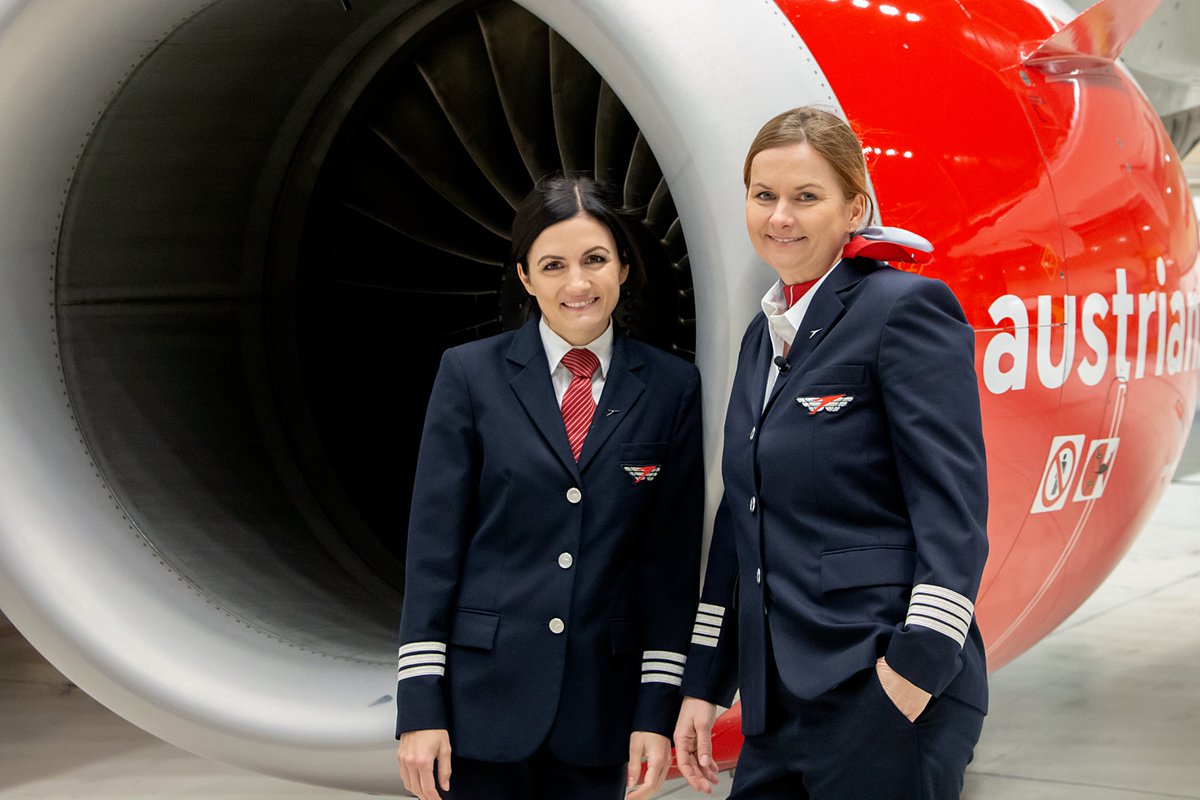 _austrian's tweet photo. You're in for a treat tomorrow! Join Christina and Petra on their workday and see what it’s like being a pilot at Austrian Airlines. Apart from providing fascinating insights, they will also answer your questions under #AskAPilot. We will start tomorrow morning (CEST). Cya then😉 https://t.co/Di8yCU6U4M