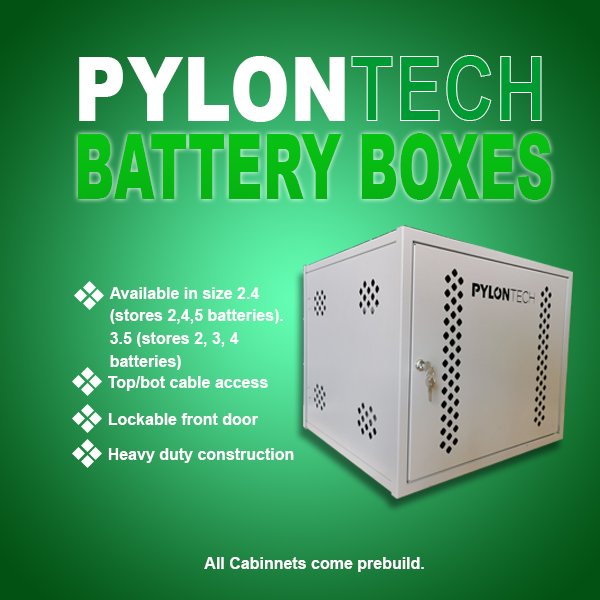 GCSolarSolution's tweet image. PylonTech Battery Boxes now available in sizes 2g 4g and 5g. #pylontech #batterycabinets #batteryboxes