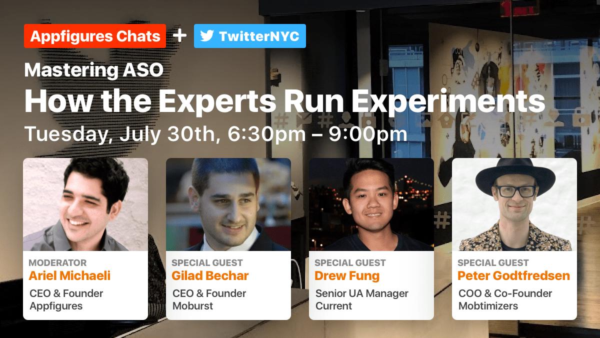 appfigures's tweet photo. Want to learn how to run meaningful #ASO tests? Hear it straight from the experts! Join us on 7/30 for our next panel, hosted by @TwitterNYC 
RSVP here ➡️ https://t.co/jpTHjT7Tgq https://t.co/VV4PsipjhP