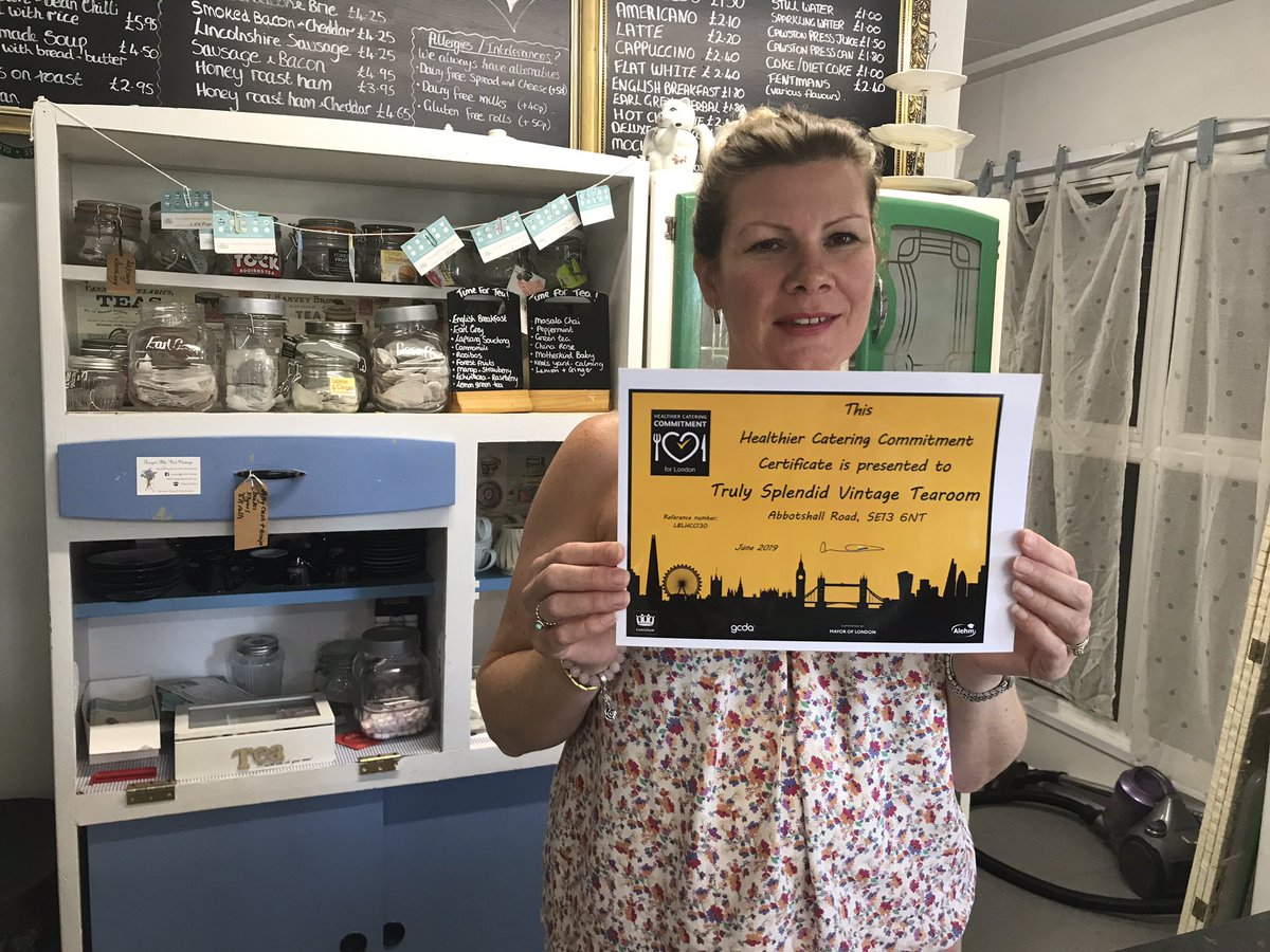 Well done #trulysplendid for achieving the Heathy Catering Commitment award.  Offering healthier options for adults and children in the #Catford area.  Fruit, water, crudités and breastfeeding welcome.  Loving your air conditioned cafe in this weather <a href="/trulysplendid1/">Truly Splendid</a> <a href="/London_HCC/">HCC_London</a>
