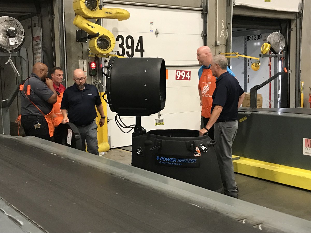 Testing some new cooling equipment to see how effective it can be to keep our associates cool in this hot weather, especially inside trailers.  Looking promising so far. #LOTO #flexyourknees #stayhydrated