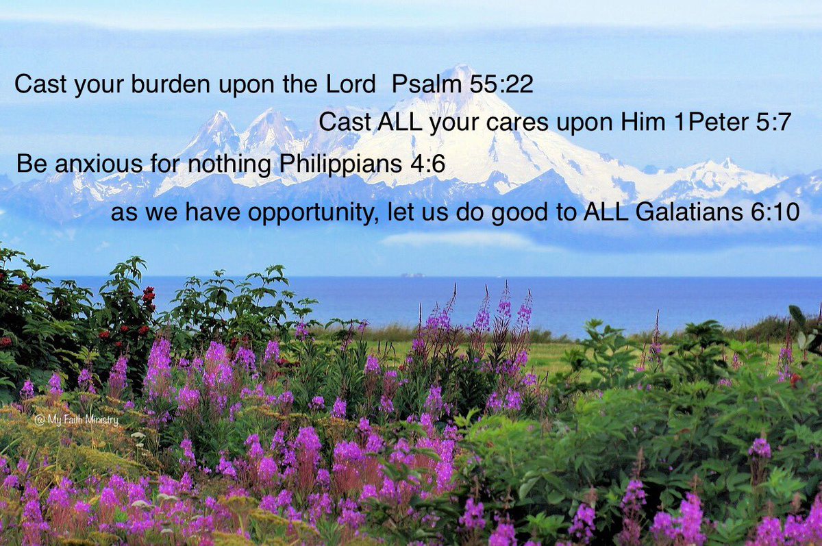 FindingMyFaith3's tweet photo. Good morning! Let us #CastOurBurdensOnHim #CastOurCaresUponHim #BeAnxiousForNothing and let us #DoGoodToAll
#faith #blessed #Jesus https://t.co/wjoUfzxGtS