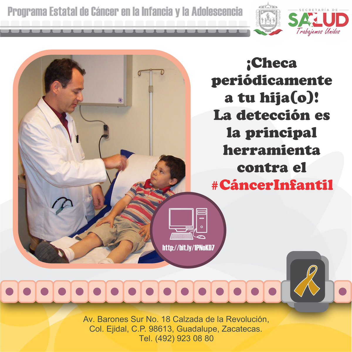 CaInfantilSSZ's tweet photo. ¡Checa periodicamente a tu hija (o)! La detección es la principal herramienta contra el #CáncerInfantil https://t.co/JngN1F8kRC https://t.co/p3xasUyIXA