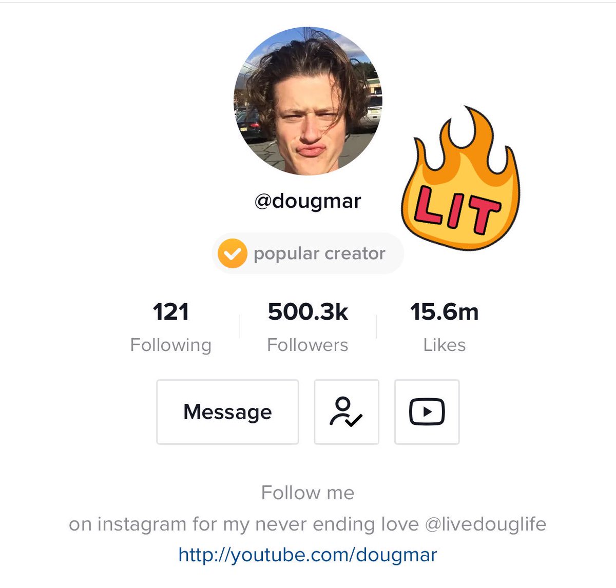 500,000 humans. 

All those people can fill about 7.5 Olympic stadiums. 

And today, we celebrate @LiveDougLife for reaching that milestone. 

Keep on keepin on 🤙🏼