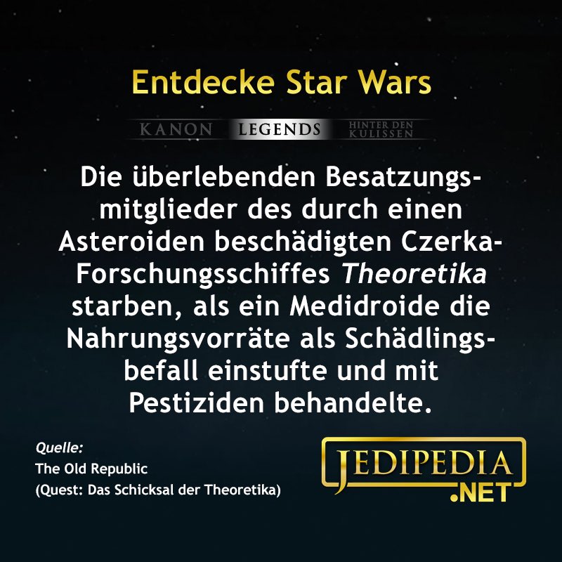 jedipedia's tweet photo. Hm, tja... dumm gelaufen! π
https://t.co/H3yhCjxXMM
#Jedipedia #EntdeckeStarWars
#Theoretika #MediDroid #Peticide #Pestizid #FoodSupplies #Nahrung #Czerka #SWTOR #HK51 https://t.co/RszySo5cOS