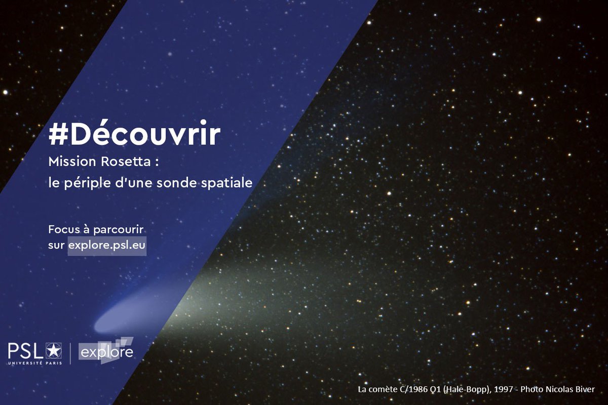 PSLExplore's tweet photo. Cet été, explorez le ciel 🌌 avec ce retour sur « Mission Rosetta : le périple d'une sonde spatiale ». Un #focus pour #découvrir la comète « Tchouri » et accompagner votre programmation @NuitsdesEtoiles✨ les 2, 3 et 4 août. Rendez-vous sur @PSLExplore. 👉 https://t.co/RwlXZ8fz5o https://t.co/IDsjpPkHv4