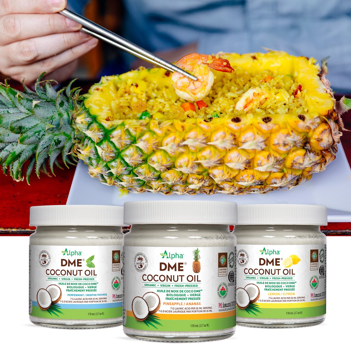 AlphaFats's tweet image. Look for our Pineapple, Lemon, and Peppermint flavoured DME Coconut Oil at your local, natural health food store. ow.ly/J9hl50uXKkZ