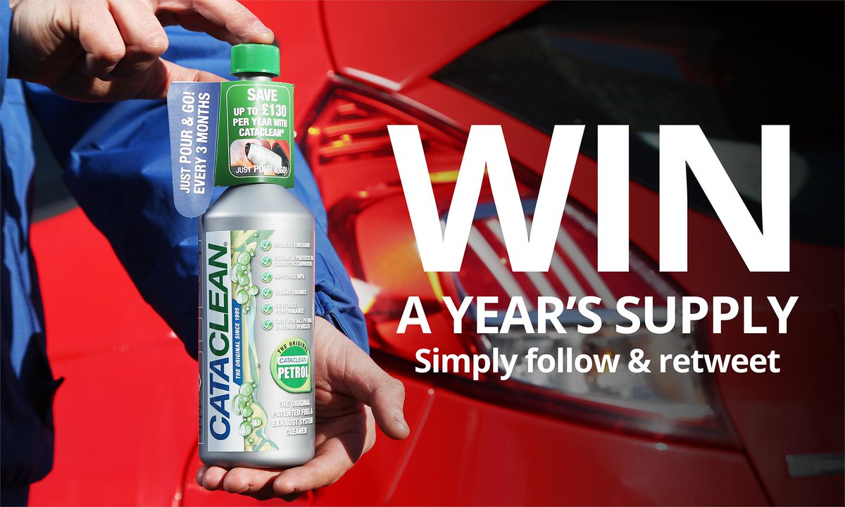 Catacleanuk's tweet photo. COMPETITION TIME It's #WinningWednesday! Simply follow &amp; retweet by 5PM tomorrow (1st) for a chance to win a YEAR'S SUPPLY OF CATACLEAN! 18+, UK only. #Competition #timetoCataclean https://t.co/ZIFIePcIDT