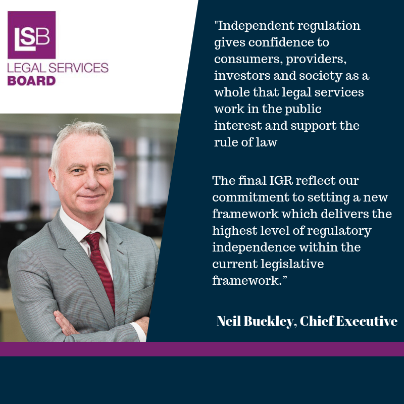 LSB_EngandWal's tweet photo. We have published revised internal governance rules (IGR) and new accompanying statutory guidance, setting out the requirements for the approved regulators of legal services to ensure separation of regulatory and representative functions.

Find out more: https://t.co/RKkLI5vTFM https://t.co/KASkQbYSzU