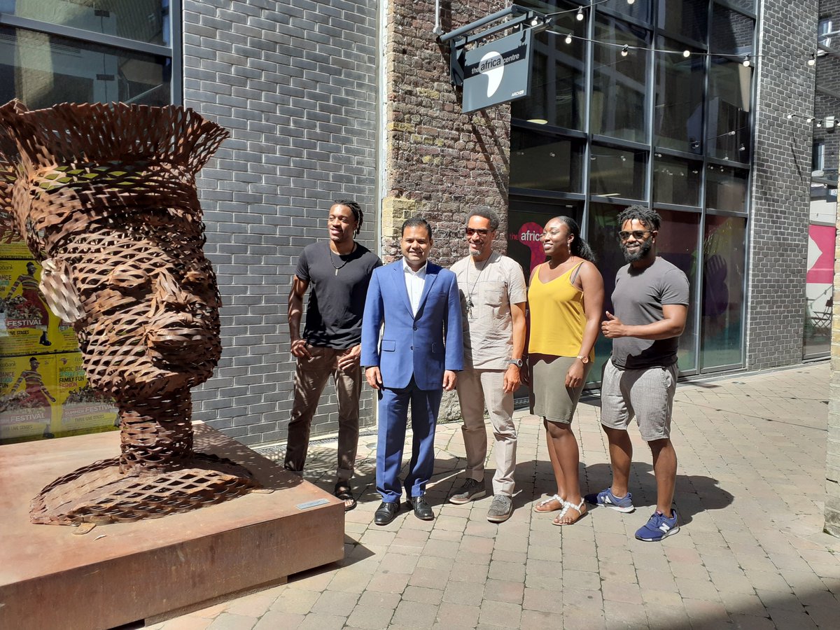 LDN_economy's tweet photo. Deputy Mayor @RajeshAgrawal visited the #GoodGrowthFunded @TheAfricaCentre, to meet businesses based at the space, find out about its offer and its importance in the local area. #LondonBIDs @BetterBankside https://t.co/pmtLMG8mwu
