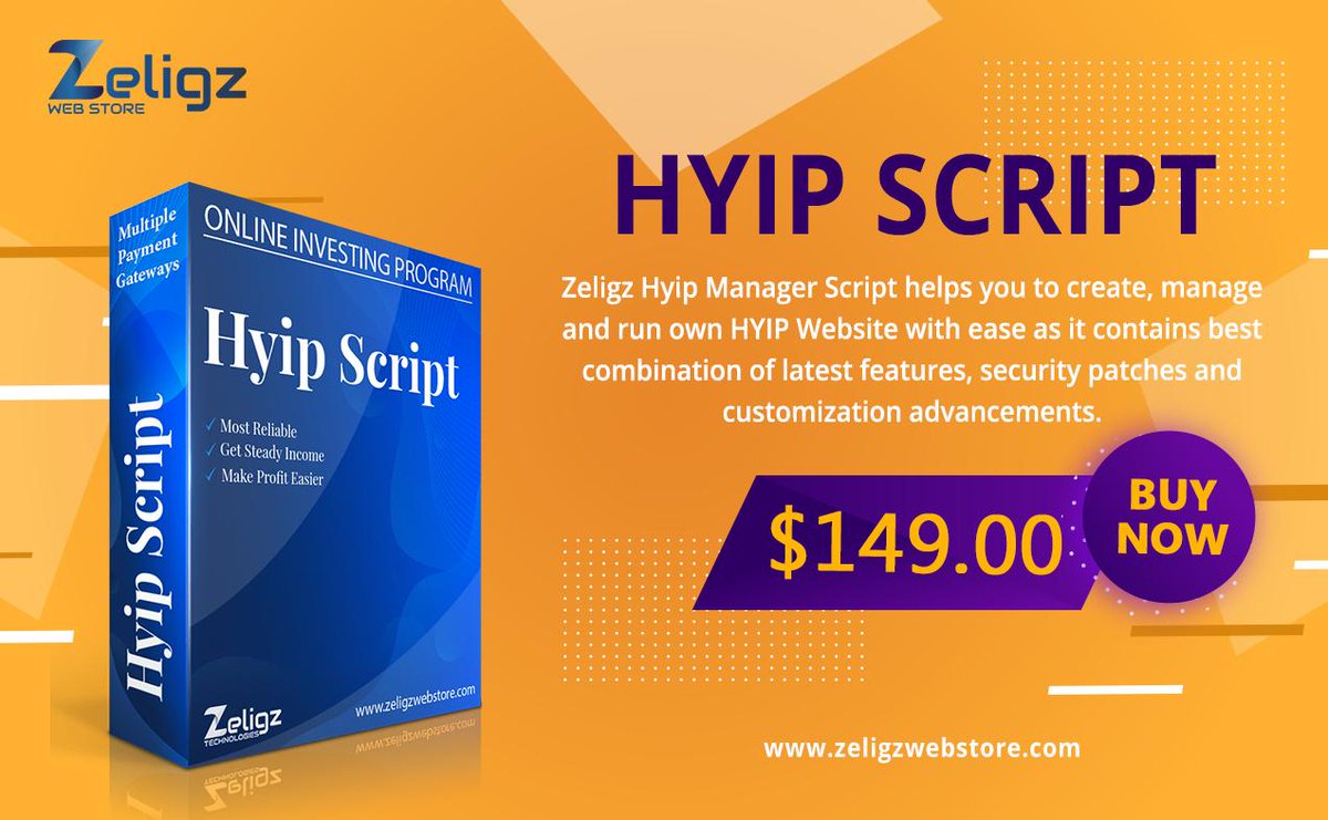 joe_thomas198's tweet image. Buy HYIP Script At Reasonable Prices
HYIP Script + Template + Banners + SSL + Logo + Hosting + Domain Name & Free Installation. Take live demo from our website: zeligzwebstore.com/product/hyip-s…