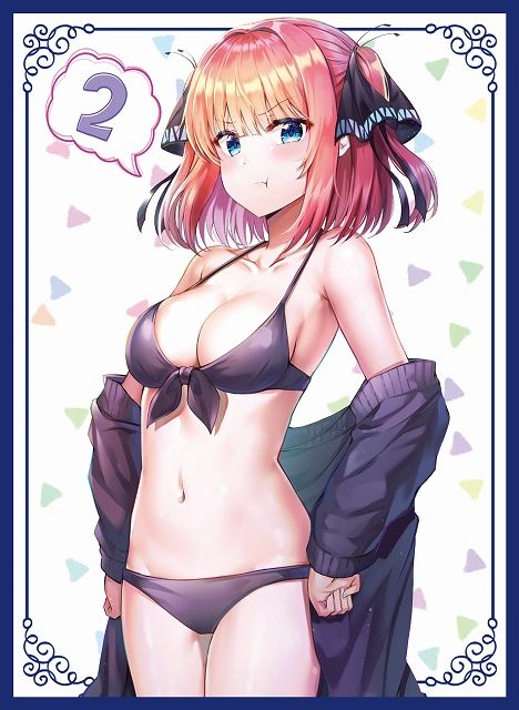 Cake RabbitsさんがTwitterに投稿した中野二乃(五等分の花嫁)のイラスト。