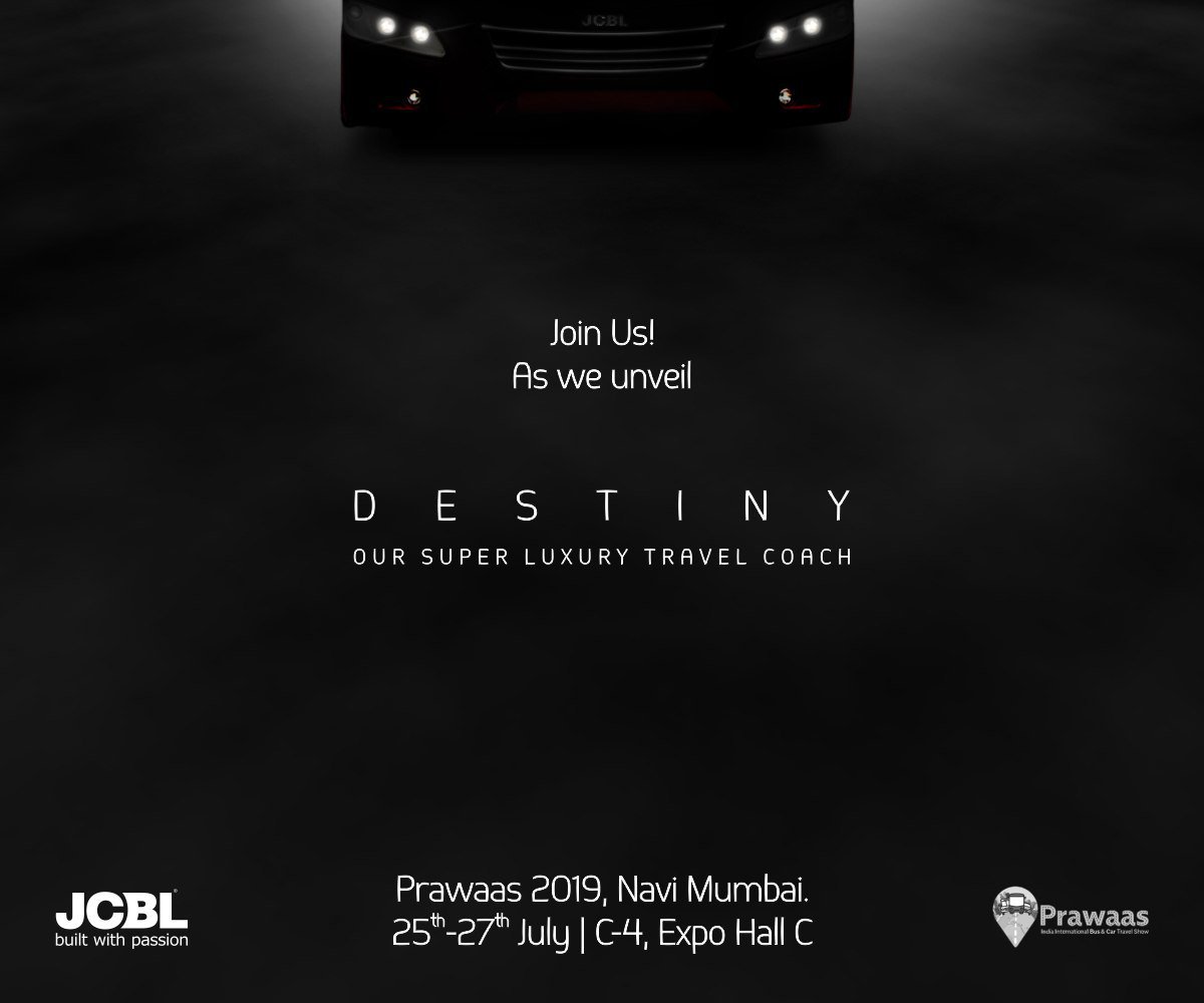 JcblLimited's tweet photo. Just 1 day to go!
The destiny is ready to change the dimensions of luxury travel.
See you at Prawaas, Navi Mumbai 2019.
Read more: https://t.co/KSW0yd3VXn
#BuiltWithPassion #JCBLInPrawaas #DestinyByJCBL https://t.co/jT5eJL1yPN