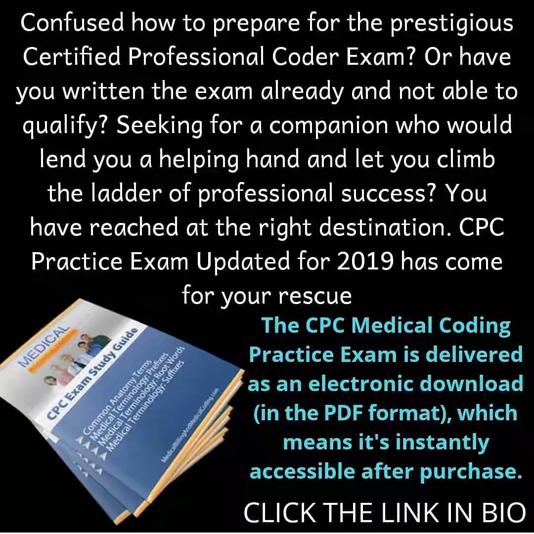 ExamCpc's tweet photo. What makes CPC Practice Exam book unique?

CPC Practice Test that comprises of 150 questions

Answer Key with clear and lucid explanation

Scan Tron Bubble Sheets

💥💯✔

Click the link in bio for more details.

#medicalcoding #cpcexam #cpcexamprep #aapc #cpcstudyguide  #hcpcs https://t.co/6X2KLPoj3B