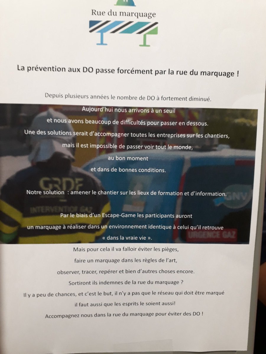 Ce matin dans la salle de prise de travail de l'#AI de #Marseille    #Laruedumarquage s'invite... Déjà 30 passages, exploitants, ingénierie, cartographes, communication et même CODIR quelques pièges évités mais pas tous 😊 #DO #GRDFSE