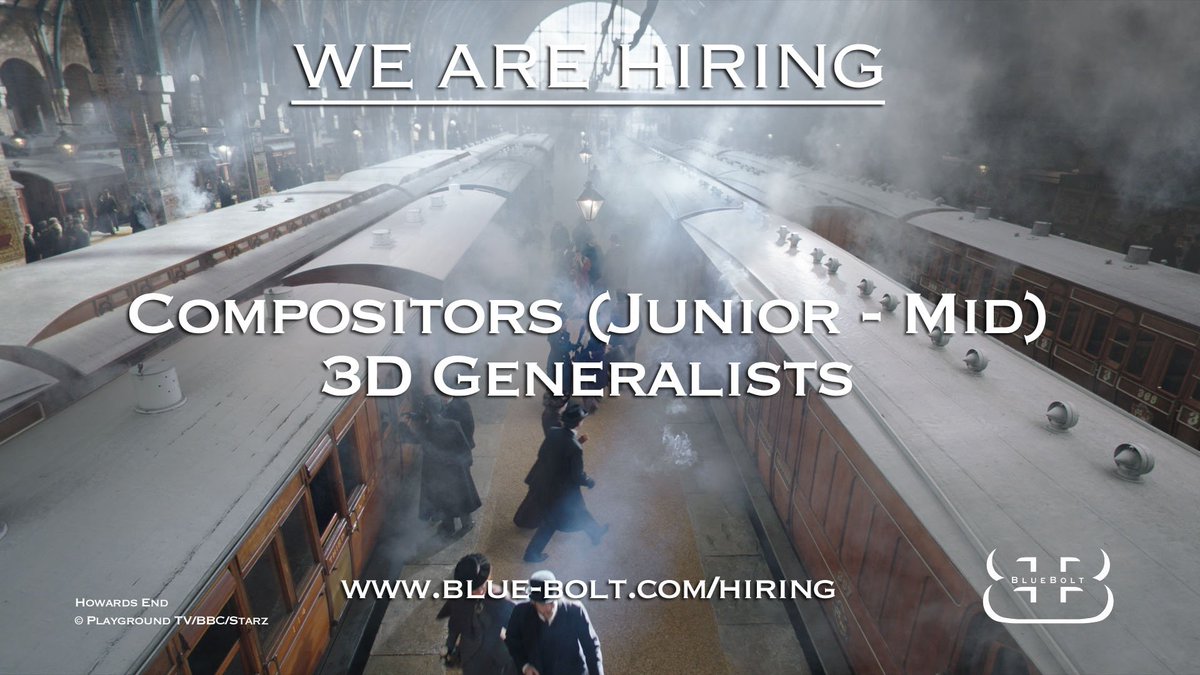 Are you a junior or mid-level compositor or 3D generalist looking for a new and exciting #VFX team? <a href="/BlueBoltVFX/">BlueBolt</a> BlueBolt is hiring! Visit blue-bolt.com/hiring to read more about these roles and to apply.