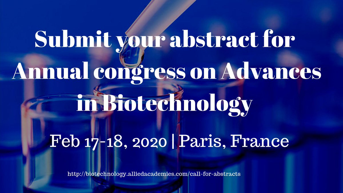 Biotechnology2k's tweet photo. Annual congress on advances in biotechnology going to be held in Paris, France. 
Know more about the conference @http://biotechnology.alliedacademies.com/
WhatsApp: +44 1785 508016
#Biotechnologyconference #Biologyfacts #Microbiomeconference #paris #France https://t.co/Fi4Zywi6Av