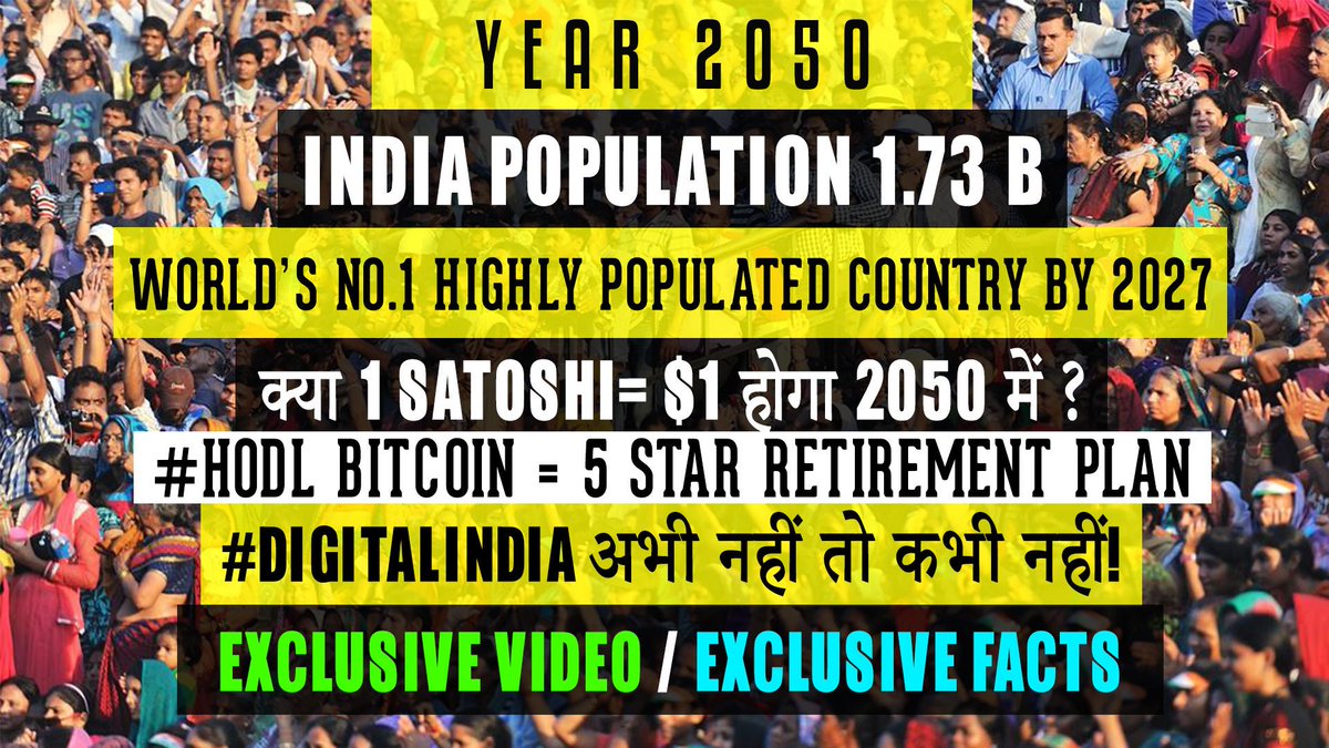 open4profit's tweet photo. #India Population 1.73B by 2050. 1 #satoshi=$1? #HODL #Bitcoin for 5 Star Retirement Plan. क्या होगा इंडिया का, अगर #blockchaintechnology को implement नहीं किया तो? क्यों क्रिप्टोकरेंसी  बदल सकता है इंडिया की किस्मत. #india #cryptocurrency #regulations
https://t.co/s2hUDlcGBO https://t.co/m1cOOcsft9