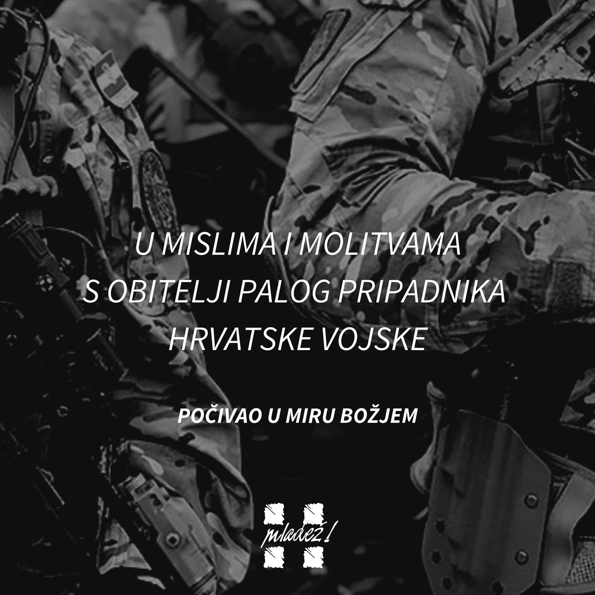 HDZmladez's tweet photo. Hvala na vjernom služenju svojoj Domovini i Hrvatskoj vojsci. Počivao u miru Božjem! 🕯️🙏😔🇭🇷
#Croatia #NATO #ResoluteSupport #HRVCON https://t.co/cItkSernsS